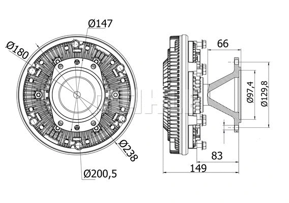 Clutch, radiator fan (CFC 8 000S)