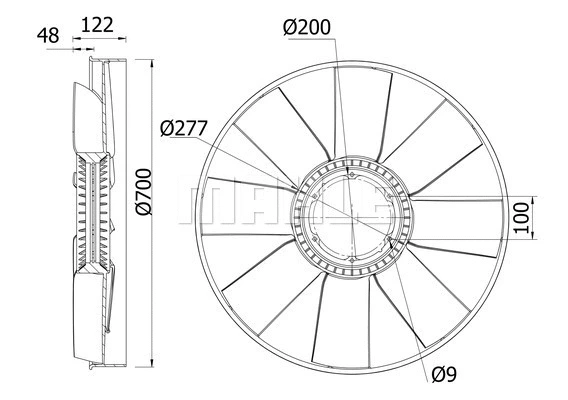 Fan Wheel, engine cooling (CFW 31 000S)