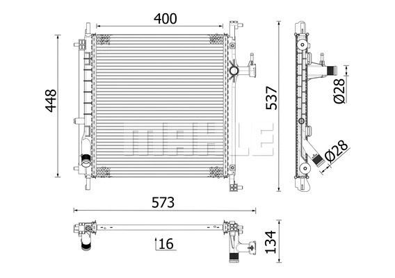 Radiator, engine cooling (CR 2071 000P)