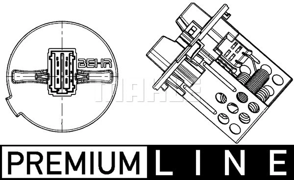 Resistor, interior blower