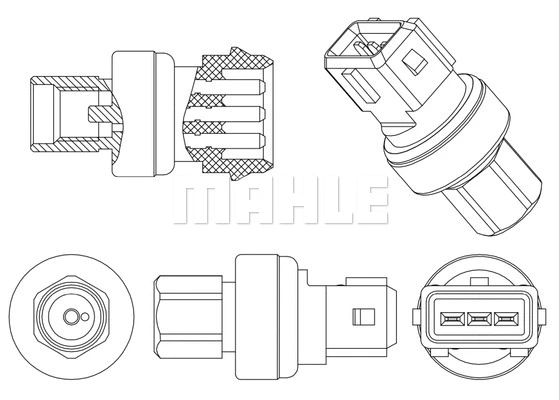 Pressure Switch, air conditioning (ASE 14 000P)