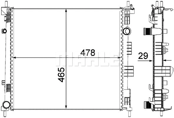 Radiator, engine cooling