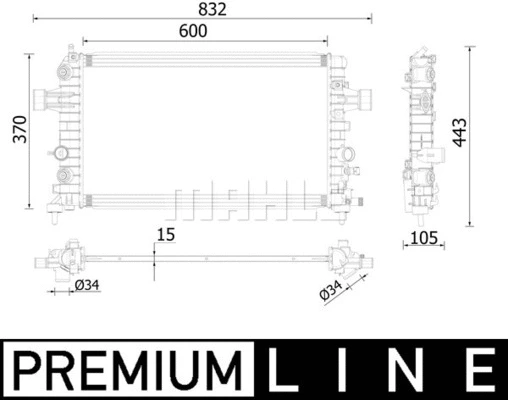 Radiator, engine cooling (CR 2224 000P)