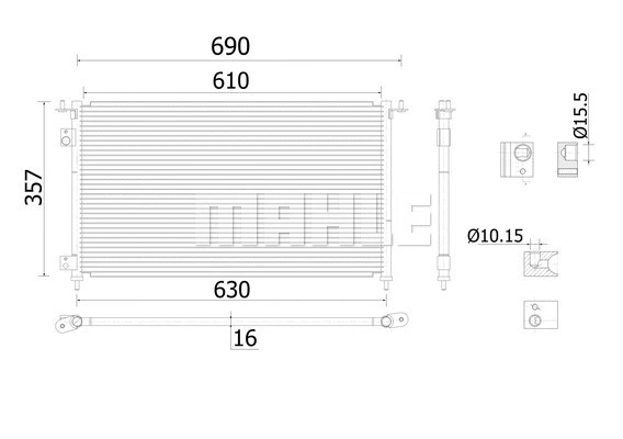 Condenser, air conditioning (AC 909 000S)