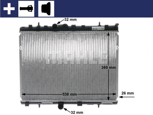 Radiator, engine cooling (CR 5 000S)