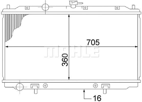 Radiator, engine cooling (CR 1486 000S)