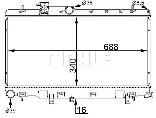Radiator, engine cooling (CR 1560 000S)