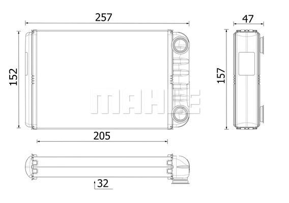 Heat Exchanger, interior heating (AH 258 000P)