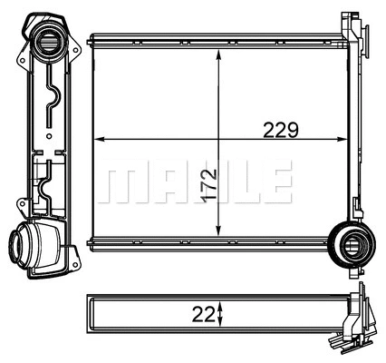 Heat Exchanger, interior heating (AH 264 000S)