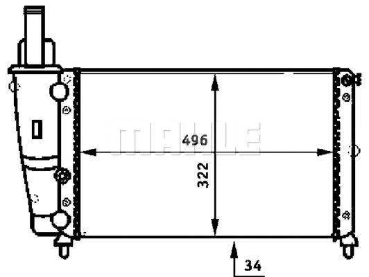 Radiator, engine cooling (CR 346 000P)