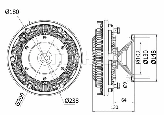 Clutch, radiator fan (CFC 10 000S)