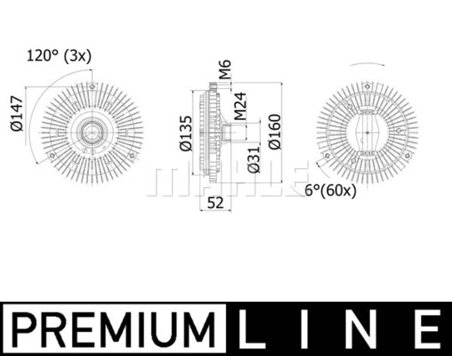 Clutch, radiator fan (CFC 57 001P)