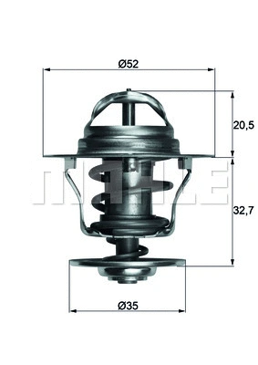 Thermostat, coolant (TX 12 88D)