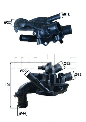 Thermostat, coolant (TM 46 105)