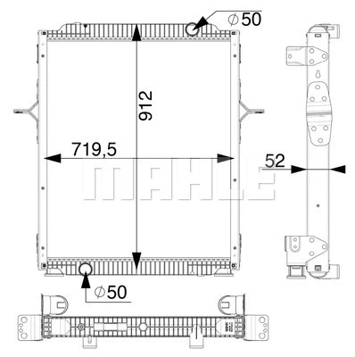 Radiator, engine cooling (CR 166 000P)