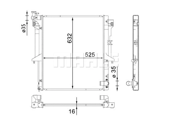Radiator, engine cooling (CR 1662 000S)