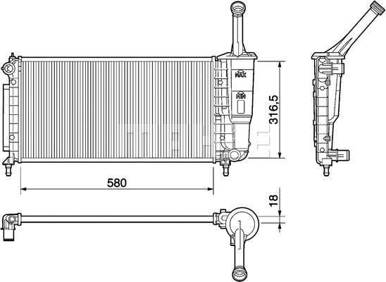 Radiator, engine cooling (CR 1104 000P)