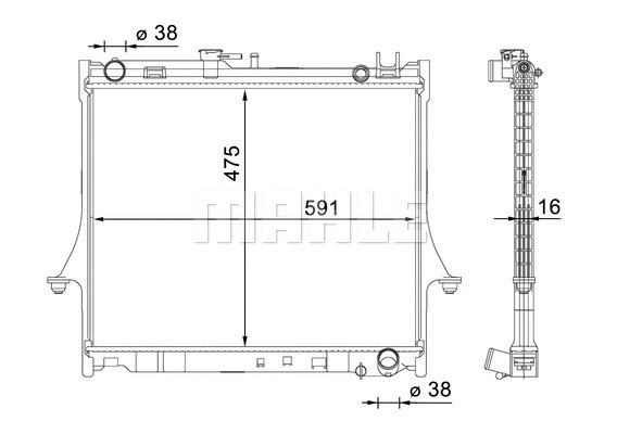 Radiator, engine cooling (CR 1661 000S)