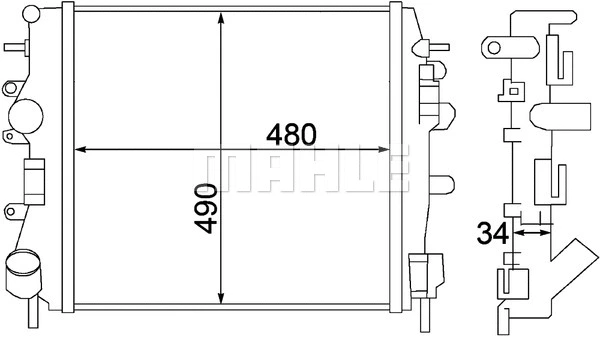 Radiator, engine cooling (CR 1507 000P)