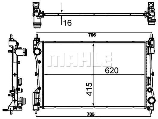 Radiator, engine cooling (CR 1794 000P)