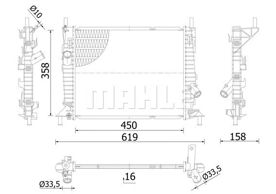 Radiator, engine cooling (CR 1352 000S)