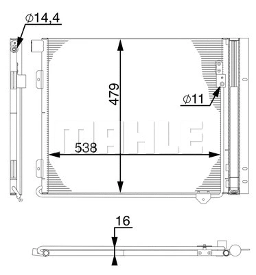 Condenser, air conditioning (AC 126 000S)