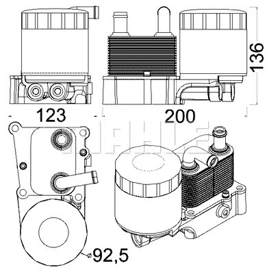 Oil Cooler, engine oil (CLC 191 000S)