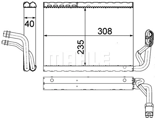Evaporator, air conditioning (AE 91 000P)