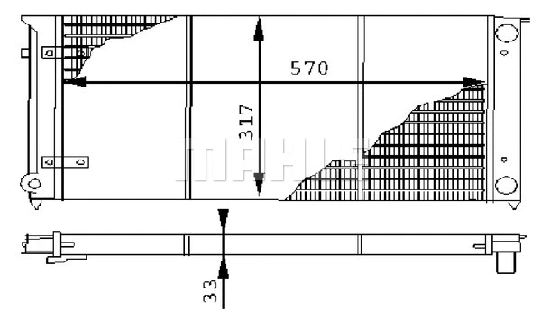 Radiator, engine cooling (CR 414 000S)