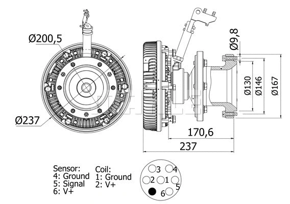 Clutch, radiator fan (CFC 115 000S)