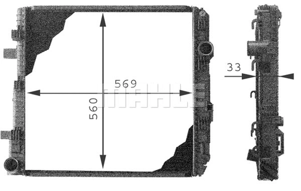 Radiator, engine cooling (CR 671 000P)
