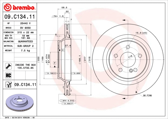 Brake Disc (BV 9050)
