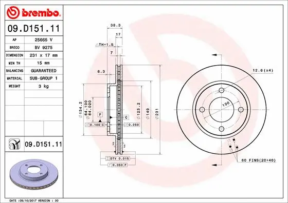 Brake Disc (BV 9275)