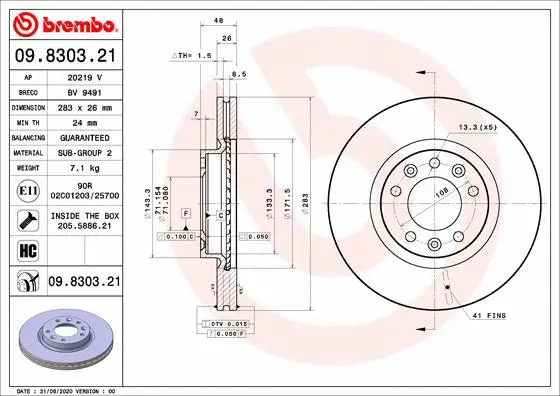 Brake Disc (BV 9491)