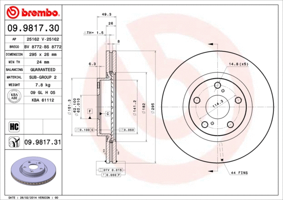 Brake Disc (BS 8772)