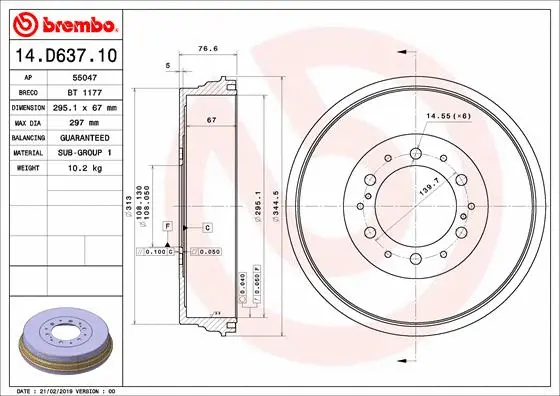 Brake Drum (BT 1177)