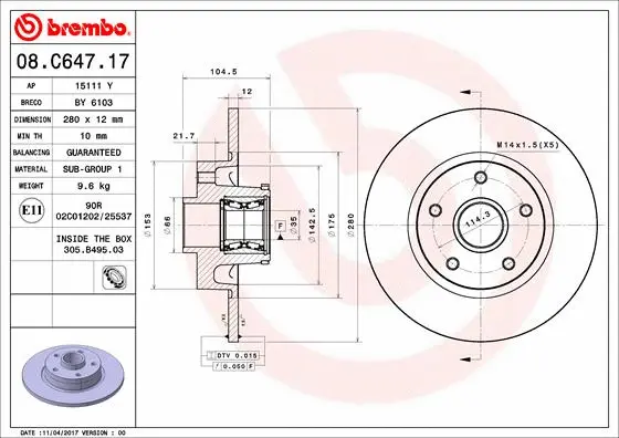 Brake Disc (BY 6103)