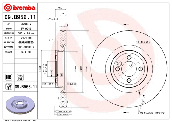 Brake Disc (BV 9043)