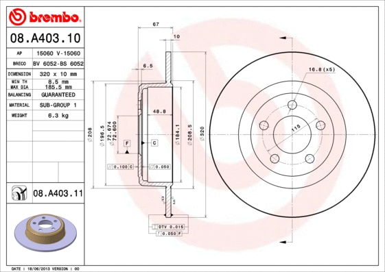 Brake Disc (BV 6052)