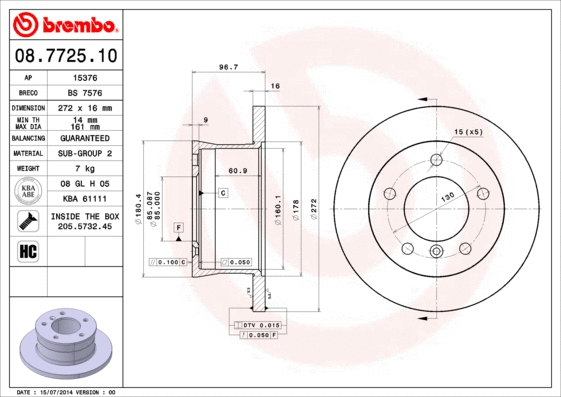 Brake Disc (BS 7576)
