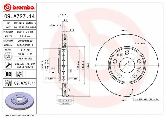 Brake Disc (BS 8792)