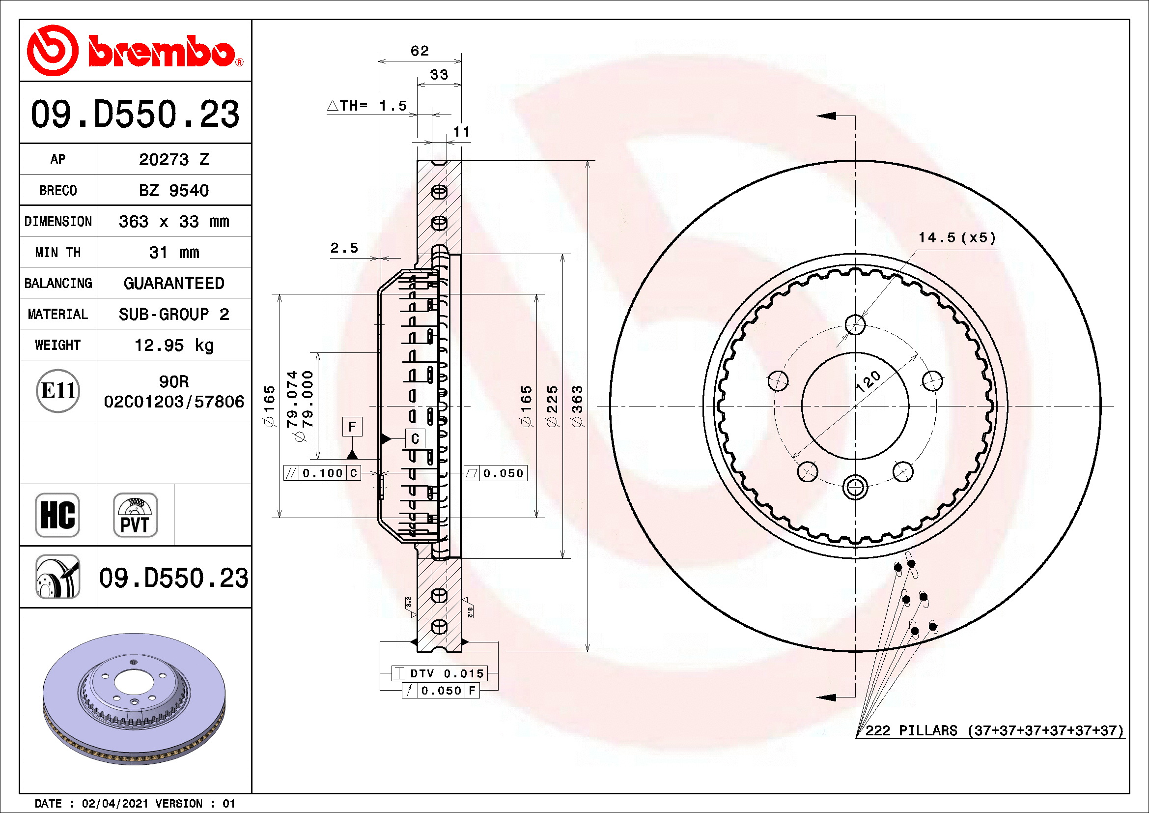 Brake Disc (BZ 9540)