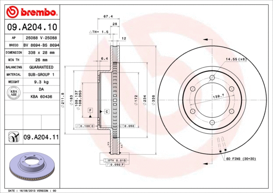 Brake Disc (BS 8694)