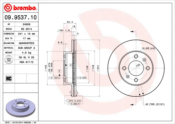 Brake Disc (BS 8514)
