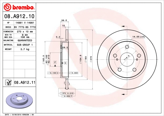 Brake Disc (BS 7772)