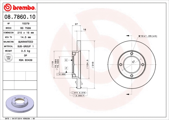 Brake Disc (BS 7589)