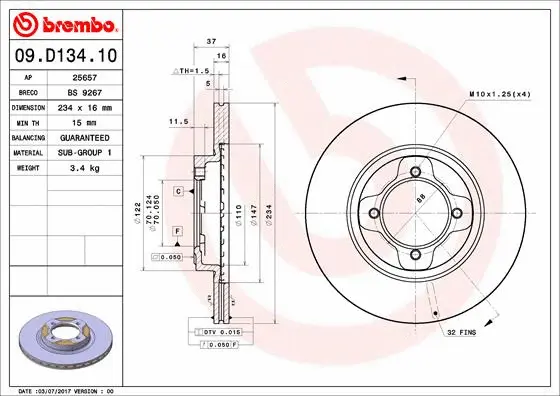 Brake Disc (BS 9267)