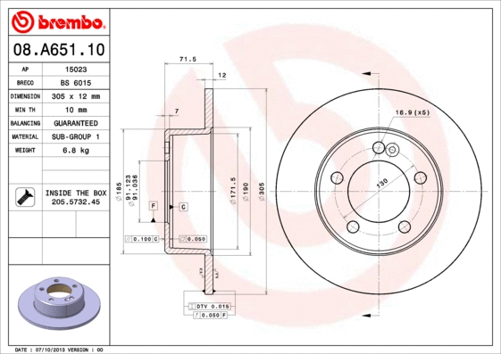 Brake Disc (BS 6015)
