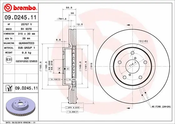 Brake Disc (BV 9378)