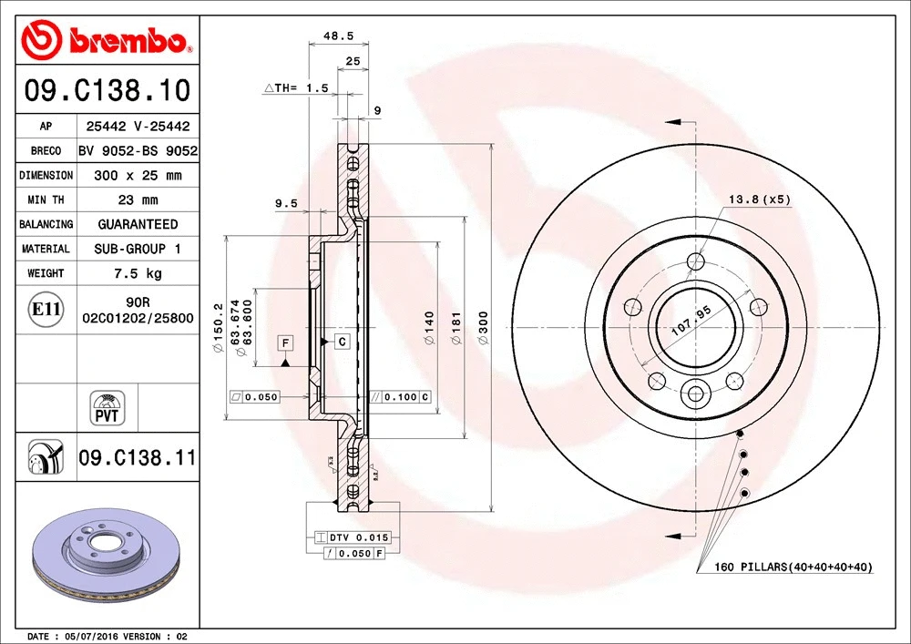 Brake Disc (BV 9052)